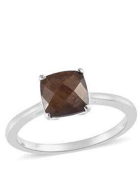 Chocolate Sapphire Solitaire Ring in Sterling Silver (Size 7) 1.85 carats